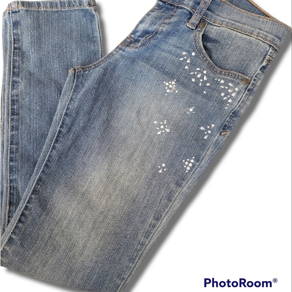 JESSICA SIMPSON EMBELLISHED JEANS LIGHT AN DENIM